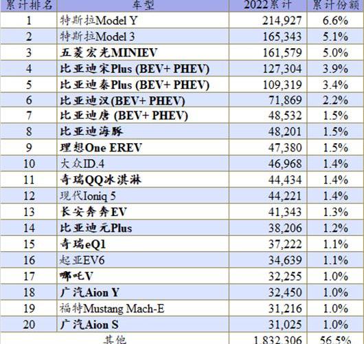 BYD, Tesla, MINI, Hyundai, Hongguang miniev