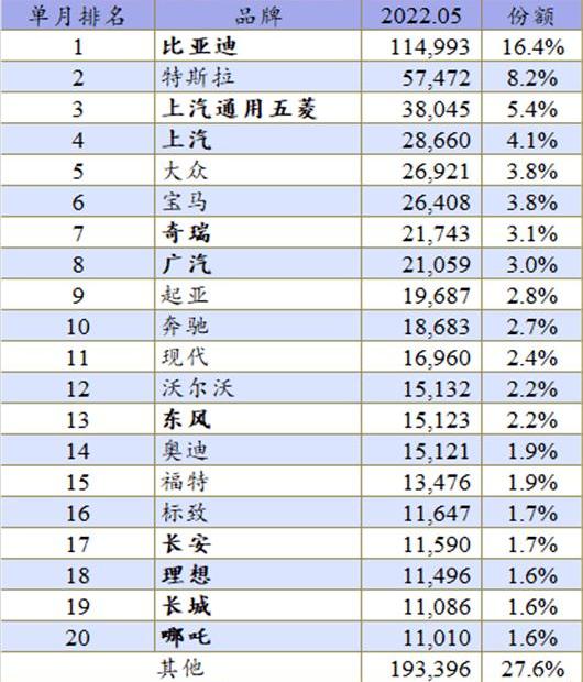 BYD, Tesla, MINI, Hyundai, Hongguang miniev