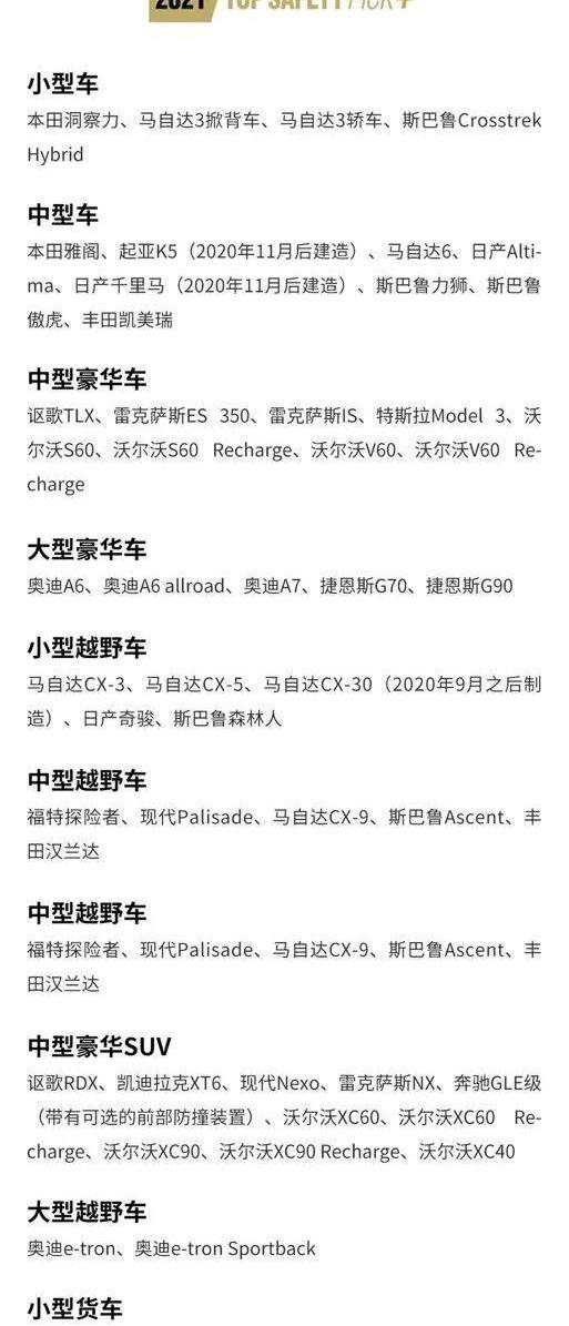 沃爾沃,本田,豐田,福特,馬自達