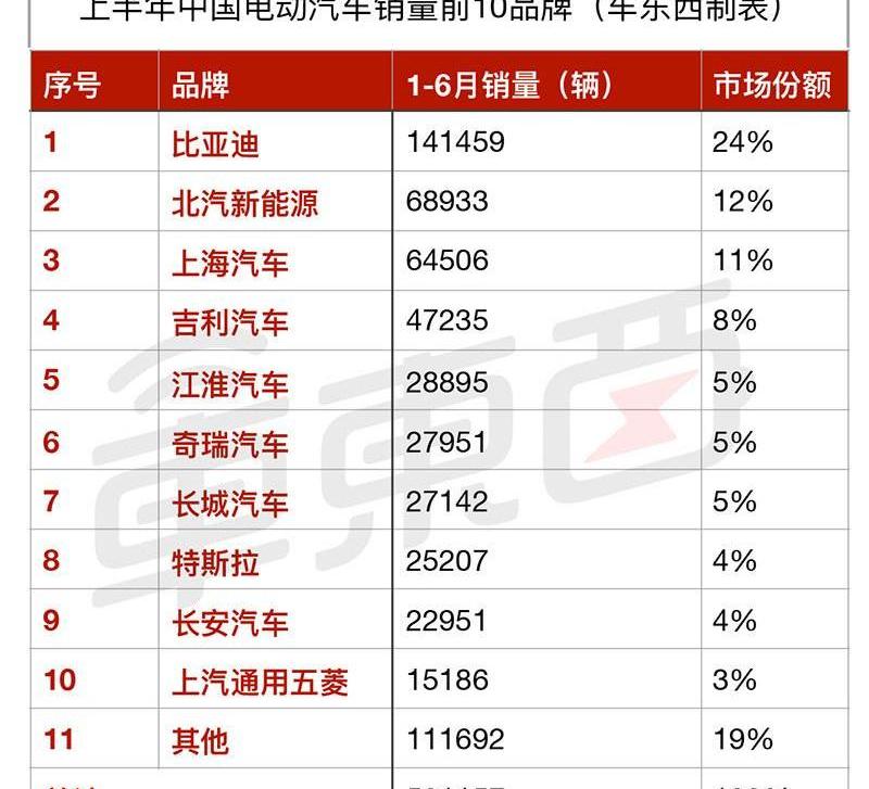 BYD, Audi, Mercedes-Benz, BMW, Ford